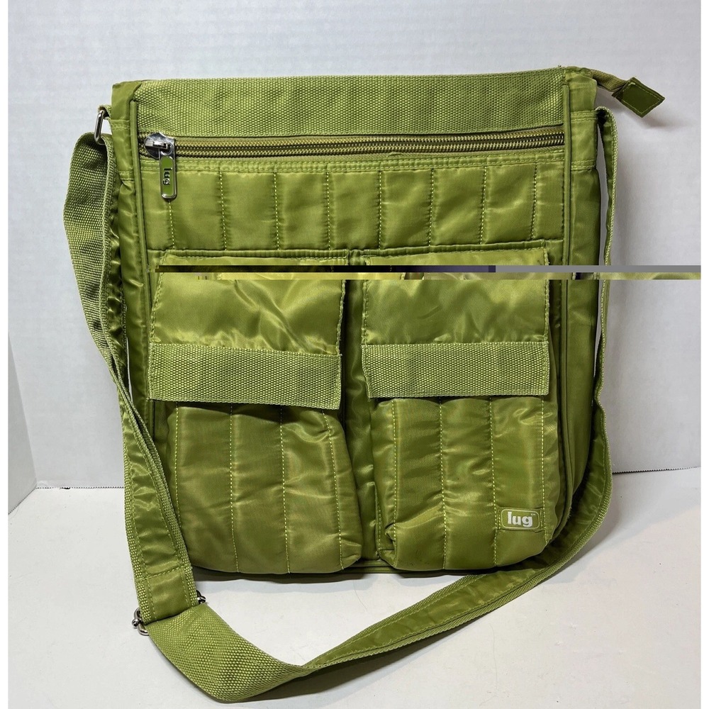 Lug Green Insulated Purse Handbag Tote Travel Quilted‎ Crossbody Strap Green